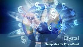  Presentation with money transfer - Presentation design with global-money-transfer-and-exchange background and a ocean colored foreground