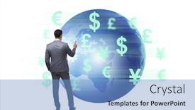  Presentation with money transfer - Presentation theme featuring global-money-transfer-and-exchange background and a teal colored foreground