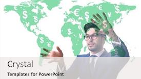  Presentation with money transfer - Colorful PPT theme enhanced with global-money-transfer-and-exchange backdrop and a white colored foreground