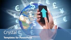  Presentation with money transfer - Beautiful theme featuring global-money-transfer-and-exchange backdrop and a teal colored foreground