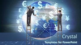  Presentation with money transfer - Cool new PPT layouts with global-money-transfer-and-exchange backdrop and a ocean colored foreground