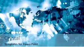  Presentation with media image - Colorful theme enhanced with global-network-image-mixed-media backdrop and a light blue colored foreground