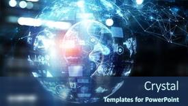  Presentation with media image - Audience pleasing PPT layouts consisting of global-network-image-mixed-media backdrop and a ocean colored foreground