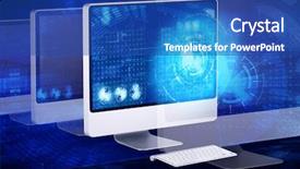  Presentation with my panorama on computer screen - Theme having earth big data - computer screen in business concept background and a ocean colored foreground