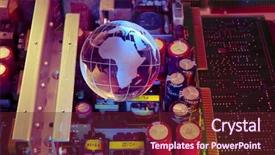  Presentation with printed circuit - Beautiful slides featuring electronic printed circuit board backdrop and a tawny brown colored foreground