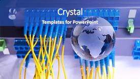  Presentation with fiber optic - Amazing PPT layouts having networking internet telecommunication - fiber cable serve with technology backdrop and a teal colored foreground