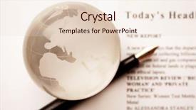  Presentation with news - Presentation theme enhanced with global news newspaper and globe background and a lemonade colored foreground