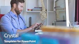  Presentation with nursing - Colorful presentation enhanced with global nursing - side view of caucasian male backdrop and a teal colored foreground