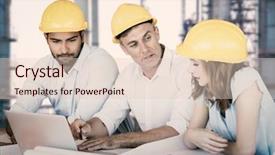  Presentation with architects - Slide set consisting of global real estate - architects discussing while sitting background and a lemonade colored foreground