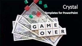  Presentation with crisis management airline industry - Colorful PPT layouts enhanced with global real estate - hypothec crisis pile of dollars backdrop and a black colored foreground