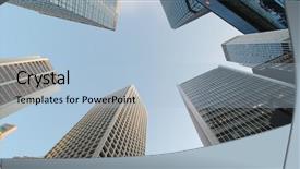  Presentation with shot - Audience pleasing PPT theme consisting of global real estate - low angle shot of skyscrapers backdrop and a  colored foreground