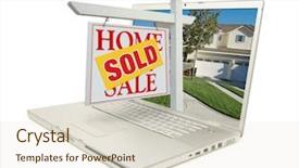  Presentation with for sale sign - Theme with global real estate - red sold home for sale background and a lemonade colored foreground