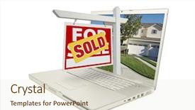  Presentation with home - Colorful PPT layouts enhanced with global real estate - red sold home for sale backdrop and a lemonade colored foreground