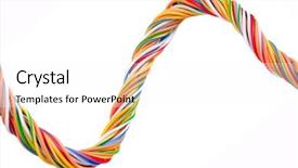  Presentation with computer security - Beautiful PPT layouts featuring global security - multicolored computer cable isolated backdrop and a white colored foreground