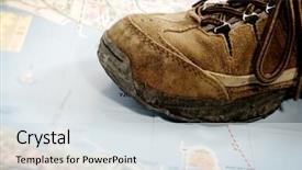  Presentation with world map - Audience pleasing PPT layouts consisting of global shoes - it is one shoe backdrop and a light gray colored foreground