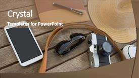  Presentation with rv travel rv camper - Amazing PPT layouts having global shoes - overhead of travel accessories backdrop and a  colored foreground