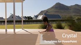  Presentation with mobile home - PPT theme enhanced with global shoes - side view of african american background and a coral colored foreground