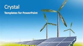  Presentation with green energy - PPT theme with global spinning - green energy concept background and a teal colored foreground