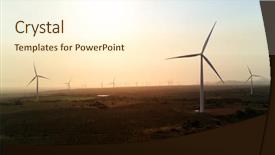  Presentation with energy power - Theme having global spinning - harnessing wind power at energy background and a cream colored foreground