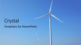  Presentation with summer wheat field blue - PPT theme having global spinning - windmills in summer field background and a light blue colored foreground