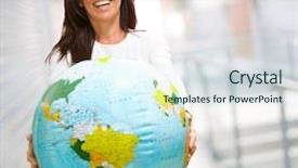  Presentation with spinning globe - PPT layouts featuring  background and a  colored foreground.