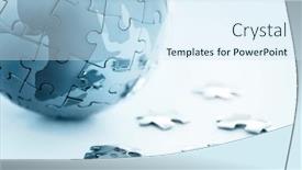  Presentation with global strategy - Slide set featuring global-strategy-solution-concept-earth background and a sky blue colored foreground