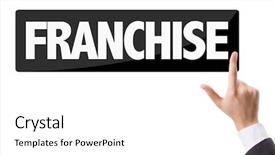  Presentation with franchise - Audience pleasing presentation consisting of global suppliers - businessman pressing button backdrop and a white colored foreground