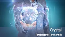  Presentation with global - Colorful slides enhanced with global technology background in purple backdrop and a ocean colored foreground