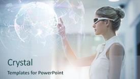  Presentation with global culture - Colorful slides enhanced with global technology background in purple backdrop and a lemonade colored foreground