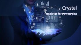  Presentation with blue eyes technology high tech - Colorful theme enhanced with global technology presentions - high technologies for your success backdrop and a navy blue colored foreground