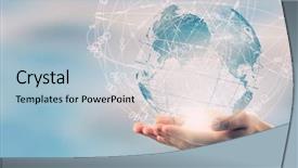  Presentation with connecting - Colorful slide deck enhanced with global technology presentions - technologies connecting the world backdrop and a  colored foreground