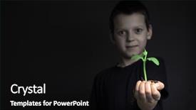  Presentation with black child - Beautiful slide deck featuring global themes - child holding a plant backdrop and a black colored foreground