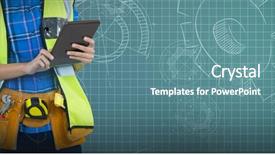  Presentation with digital trransportation - Amazing slide deck having global themes - female architect using digital tablet backdrop and a seafoam green colored foreground