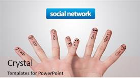  Presentation with group of happy couples - PPT layouts consisting of global themes - happy group of finger smileys background and a lemonade colored foreground