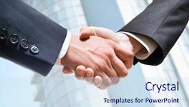  Presentation with demographic millennials business concept - PPT layouts with global trade - handshake business concept background and a sky blue colored foreground