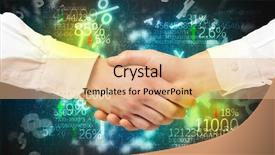  Presentation with number - PPT theme featuring global trade - handshake with number analysis background and a  colored foreground