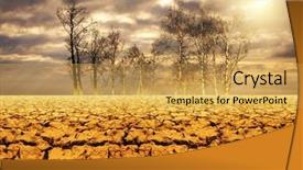  Presentation with global warming - Slides featuring global warming - dried up barren background and a yellow colored foreground