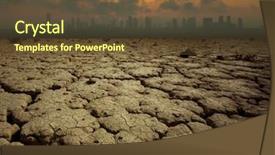  Presentation with land pollution - Amazing presentation theme having global warming and pollution theme backdrop and a tawny brown colored foreground