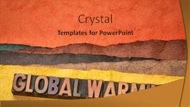  Presentation with global warming - Colorful PPT theme enhanced with global-warming-concept-words backdrop and a red colored foreground