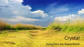  Presentation with rural - Presentation consisting of global warming effect agriculture - rural field background and a  colored foreground