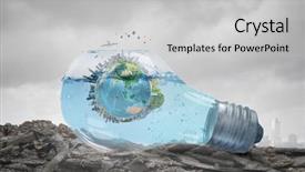  Presentation with earth science - Cool new PPT theme with global warming question backdrop and a light gray colored foreground