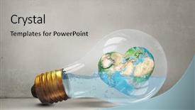  Presentation with earth science - Cool new slide deck with global warming question backdrop and a light gray colored foreground