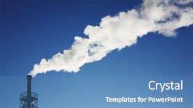  Presentation with blue global - Slides with global warning - pipe and white smoke background and a teal colored foreground