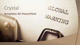  Presentation with global - Audience pleasing slide deck consisting of global-warning-text-written backdrop and a cream colored foreground