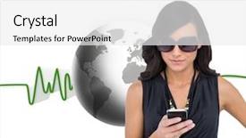  Presentation with ecg - Cool new slide deck with homemade salad with salmon and vegetables on old wooden table backdrop and a gray colored foreground