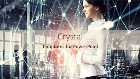  Presentation with wireless - Presentation having global wireless connection concept mixed media background and a lemonade colored foreground