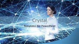  Presentation with wireless - Theme consisting of global wireless connection concept mixed media background and a light blue colored foreground