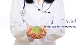  Presentation with green globe - Slides featuring global women s health - close-up of green glass globe background and a sky blue colored foreground