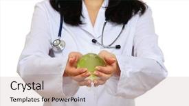  Presentation with women health - Cool new PPT theme with global women s health - close-up of green glass globe backdrop and a soft green colored foreground