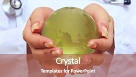  Presentation with women health - PPT layouts with global women s health - close-up of green glass globe background and a red colored foreground